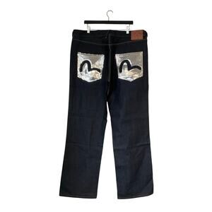 Evisu Genes Private Stock Dark Wash Denim Sequin Daikoku Pocket Japan